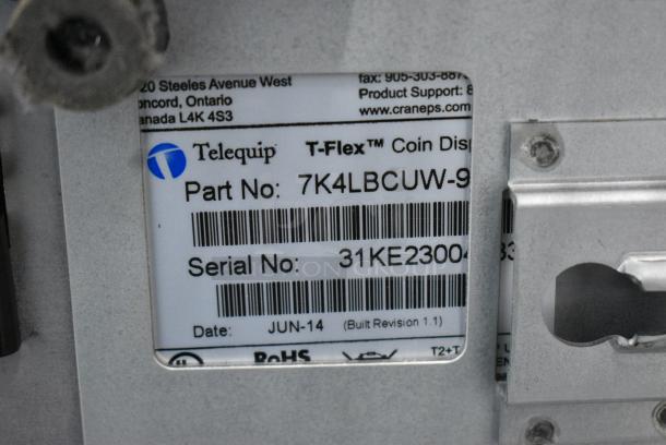 Telequip 7K4LBCUW-9 Metal Countertop Change Dispenser. - Image 8 of 8