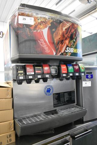 SerVend MD-175 Stainless Steel Commercial Countertop 8 Flavor Carbonated Beverage Machine. 115 Volts, 1 Phase.