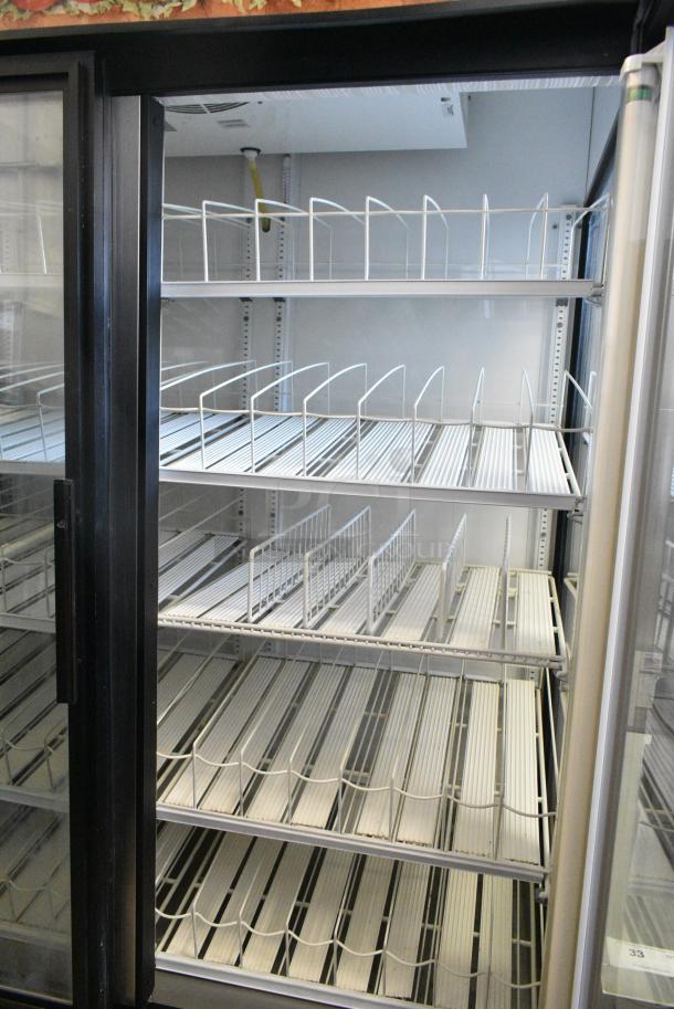 True GEM-49 Metal Commercial 2 Door Reach In Cooler Merchandiser w/ Poly Coated Racks and Drink Sliders. 115 Volts, 1 Phase. Tested and Working! - Image 5 of 6