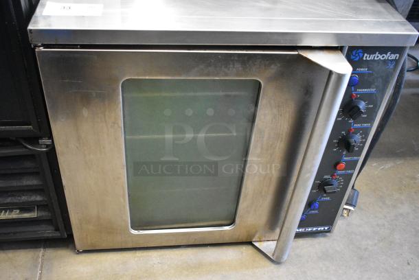 Moffat Turbofan Stainless Steel Commercial Electric Powered Half Size Convection Oven w/ View Through Door, Metal Oven Racks and Thermostatic Controls. 125/250 Volts. - Image 1 of 9