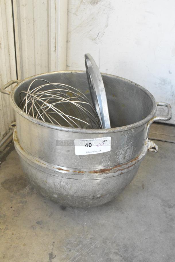 3 Items; Metal Commercial Mixing Bowl, 80 Quart Whisk and 60 Quart Paddle Attachment. 3 Times Your Bid! - Image 2 of 8
