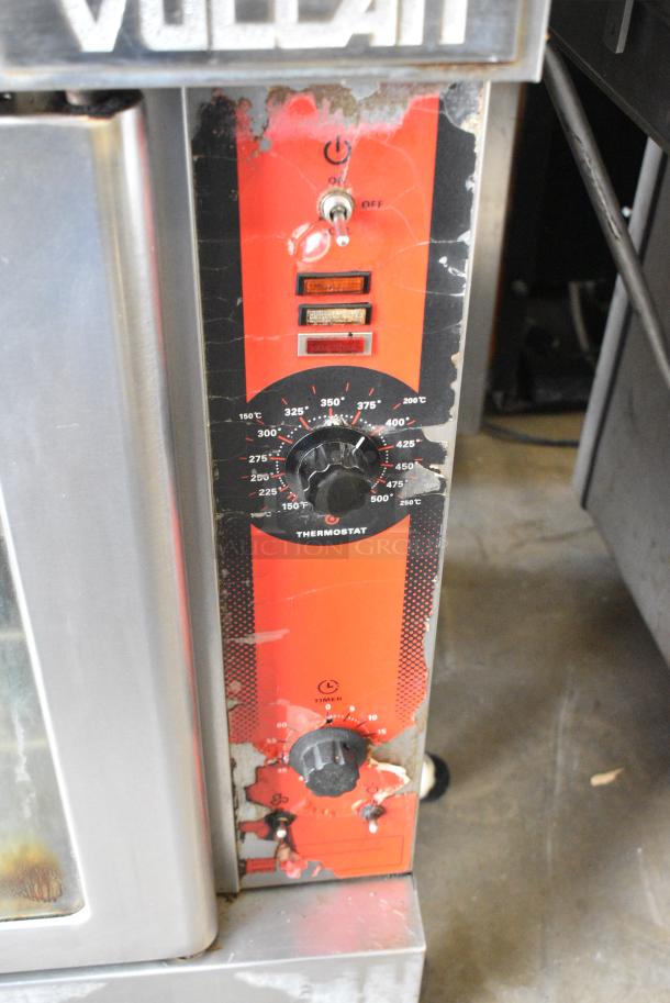 2 Vulcan VC4GD-11D150K Stainless Steel Commercial Natural Gas Powered Full Size Convection Oven w/ View Through Doors, Metal Oven Racks and Thermostatic Controls on Commercial Casters. 2 Times Your Bid! - Image 4 of 9
