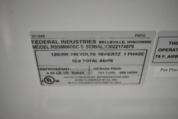 Federal RSSM660SC-5 Metal Commercial Floor Style Grab N Go Open Case Merchandiser on Commercial Casters. 120/208-240 Volts, 1 Phase. - Image 6 of 6