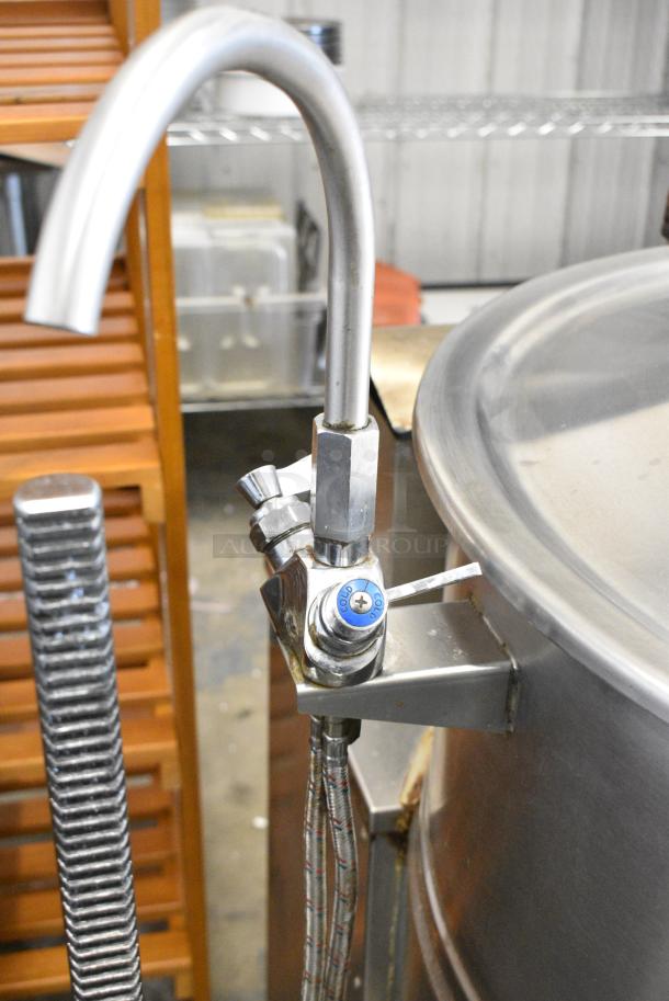 Cleveland KGL-60 Stainless Steel Commercial Floor Style Natural Gas Powered 60 Gallon Stationary 2/3 Steam Jacketed Kettle. 190,000 BTU. - Image 6 of 8