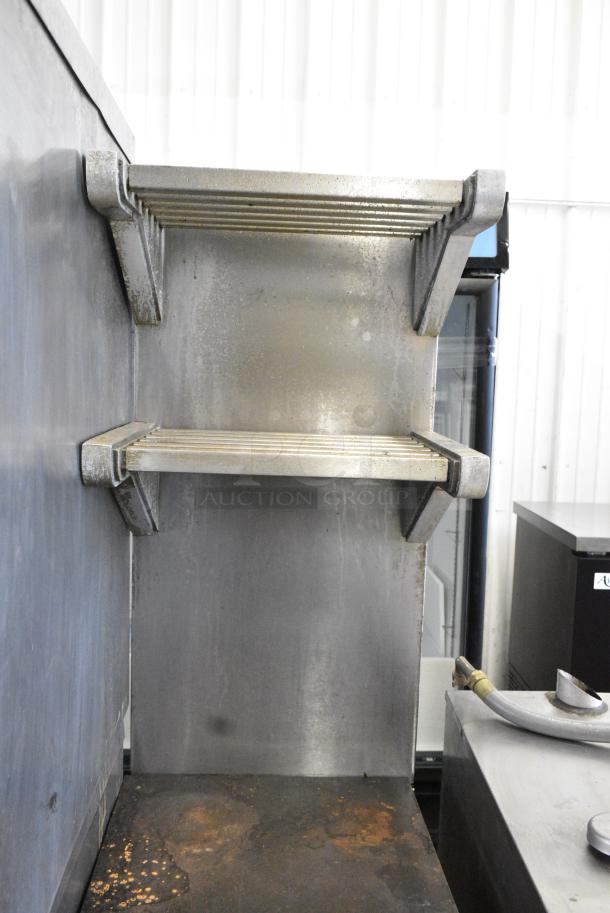 Garland M6S Stainless Steel Commercial Natural Gas Powered Flat Top Griddle w/ 2 Tier Over Shelf on Commercial Casters. - Image 5 of 7