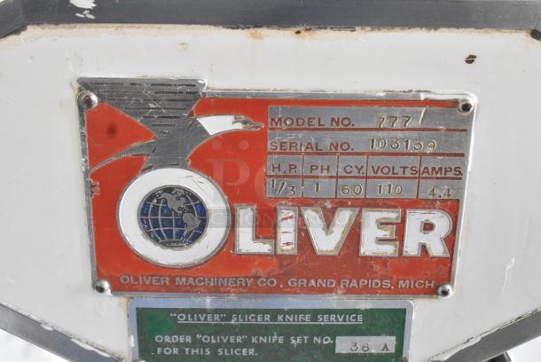 Oliver 777 Metal Commercial Floor Style Bread Loaf Slicer. 115 Volts, 1 Phase. Tested and Working! - Image 6 of 7