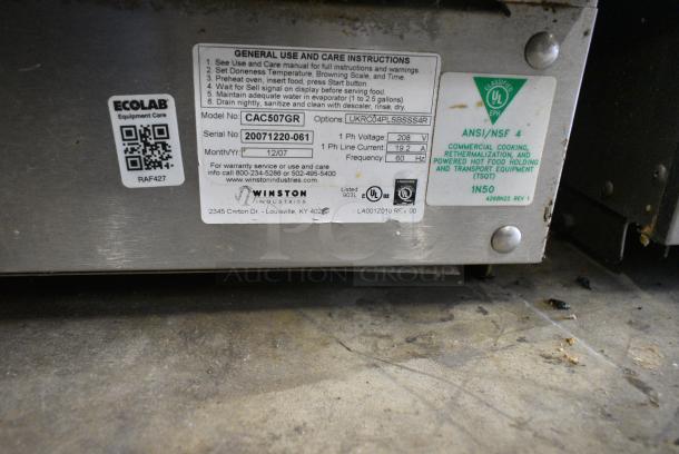 Winston CVap CAC507GR Stainless Steel Commercial Cook N Hold Oven. 208 Volts, 1 Phase. - Image 6 of 6