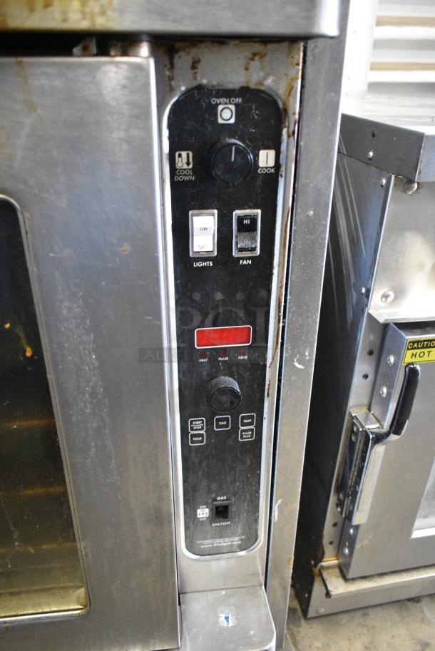 2 Blodgett Stainless Steel Commercial Natural Gas Powered Full Size Convection Ovens w/ View Through Doors, Metal Oven Racks on Commercial Casters. 2 Times Your Bid! - Image 5 of 14