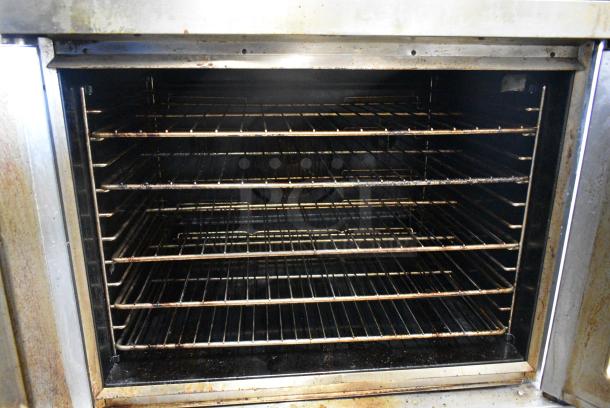 2 Blodgett Stainless Steel Commercial Natural Gas Powered Full Size Convection Ovens w/ View Through Doors, Metal Oven Racks on Commercial Casters. 2 Times Your Bid! - Image 7 of 14
