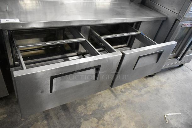 2018 True TPP-67D-4 Stainless Steel Commercial Pizza Prep Table w/ 4 Drawers on Commercial Casters. 115 Volts, 1 Phase. Tested and Powers On But Does Not Get Cold - Image 7 of 10