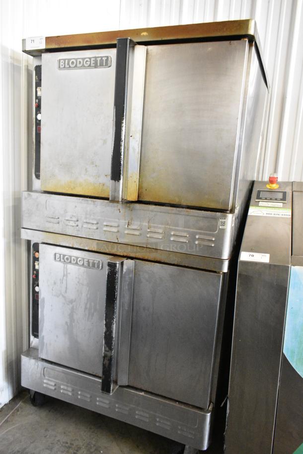 2 Blodgett Stainless Steel Commercial Natural Gas Powered Full Size Convection Ovens w/ Solid Doors, Metal Oven Racks and Thermostatic Controls. 2 Times Your Bid! - Image 1 of 9