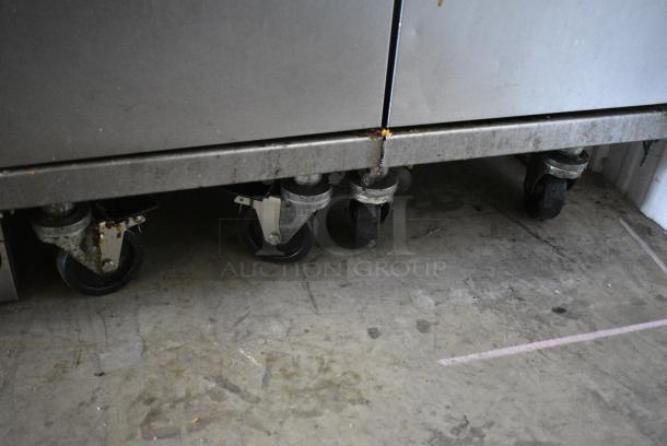 2 Pitco Frialator Stainless Steel Commercial Floor Style Natural Gas Powered Deep Fat Fryer w/ 2 Side Splash Guard and 1 Adapter on Commercial Casters. 2 Times Your Bid! - Image 3 of 10