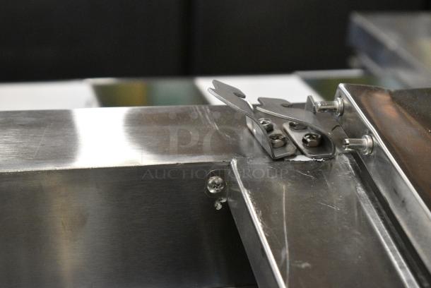 BRAND NEW SCRATCH AND DENT! 2024 Avantco 178SSPPT3 Stainless Steel Commercial 94" 3 Door Refrigerated Pizza Prep Table w/ 4 Drawers and 1 Door on Commercial Casters. 115 Volts, 1 Phase. Tested and Working! - Image 4 of 14