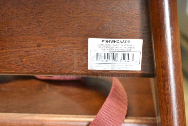 BRAND NEW SCRATCH AND DENT! Lancaster Table & Seating 164WHCASDB Standard Height Wooden High Chair with Dark Brown Finish - Assembled - Image 4 of 4
