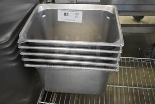 5 Stainless Steel Drop In Bins. 5 Times Your Bid!