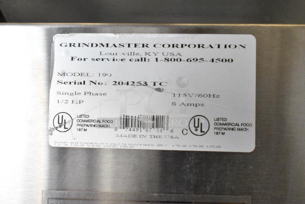 Grindmaster 190 Stainless Steel Commercial Countertop Coffee Bean Grinder. 115 Volts, 1 Phase. Tested and Working! - Image 6 of 6
