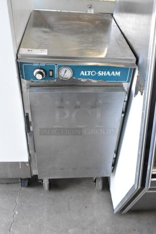 Alto Shaam 500 Stainless Steel Commercial Heated Holding Cabinet on Commercial Casters. 230 Volts, 1 Phase.