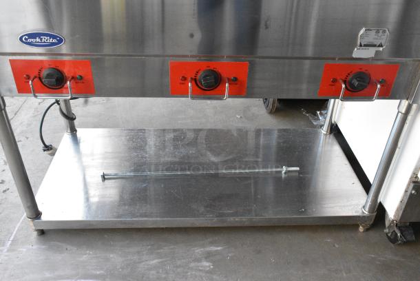 CookRite CSTEA-3 Stainless Steel Commercial 3 Bay Steam Table w/ Under Shelf. 120 Volts, 1 Phase. Tested and Working! - Image 4 of 9