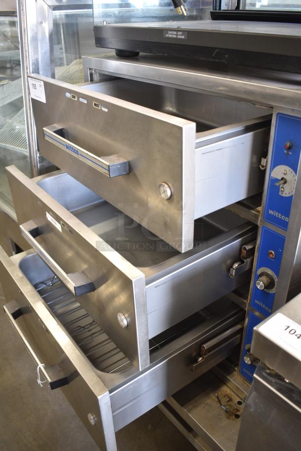 Wittco 200-3R Stainless Steel Commercial Countertop 3 Drawer Warming Drawer. 120 Volts, 1 Phase. Tested and Working! - Image 4 of 6