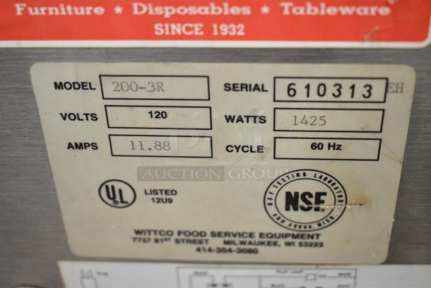 Wittco 200-3R Stainless Steel Commercial Countertop 3 Drawer Warming Drawer. 120 Volts, 1 Phase. Tested and Working! - Image 5 of 6