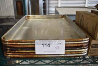7 Metal Half Size Baking Pans. 7 Times Your Bid!