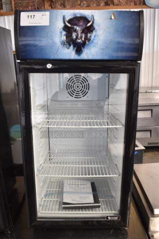 Bison BGCT-6 Metal Commercial Mini Cooler Merchandiser. 115 Volts, 1 Phase. Tested and Working!
