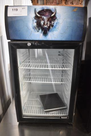 Bison BG-12A Metal Commercial Mini Cooler Merchandiser. 115 Volts, 1 Phase. Tested and Working!
