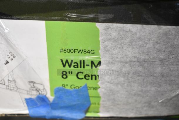2 BRAND NEW SCRATCH AND DENT! Regency 600FW84G Wall Mount Faucet with 3 1/2" Swivel Gooseneck Spout and 8" Centers. 2 Times Your Bid! - Image 4 of 4