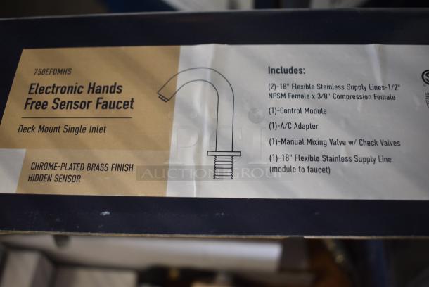 BRAND NEW SCRATCH AND DENT! Waterloo 750EFDMHS Deck Mount Chrome Hands-Free Sensor Faucet with 4 3/4" Gooseneck Spout and Concealed Sensor 750EFDMHS - Image 4 of 4
