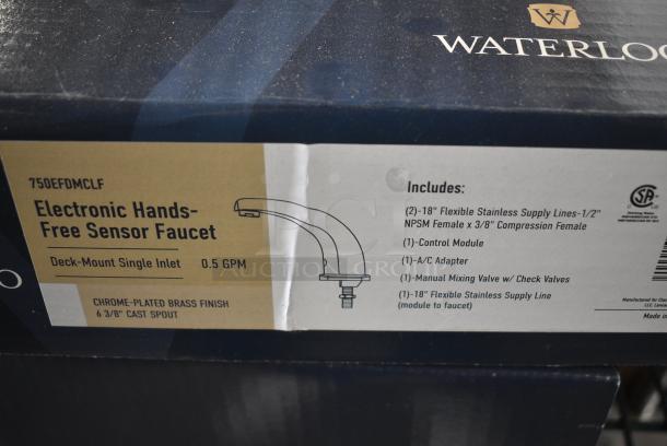 3 BRAND NEW SCRATCH AND DENT! Waterloo 750EFDMCLF Deck-Mount Hands-Free Sensor Faucet with 4 3/4" Cast Spout and 0.5 GPM. 3 Times Your Bid! - Image 7 of 9