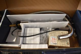 3 BRAND NEW SCRATCH AND DENT! Waterloo 750EFDMGLF Deck-Mount Hands-Free Sensor Faucet with 4 3/8" Gooseneck Spout and 0.5 GPM. 3 Times Your Bid!