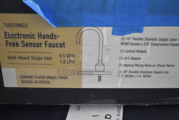 3 BRAND NEW SCRATCH AND DENT! Waterloo 750EFDMGLF Deck-Mount Hands-Free Sensor Faucet with 4 3/8" Gooseneck Spout and 0.5 GPM. 3 Times Your Bid! - Image 4 of 6