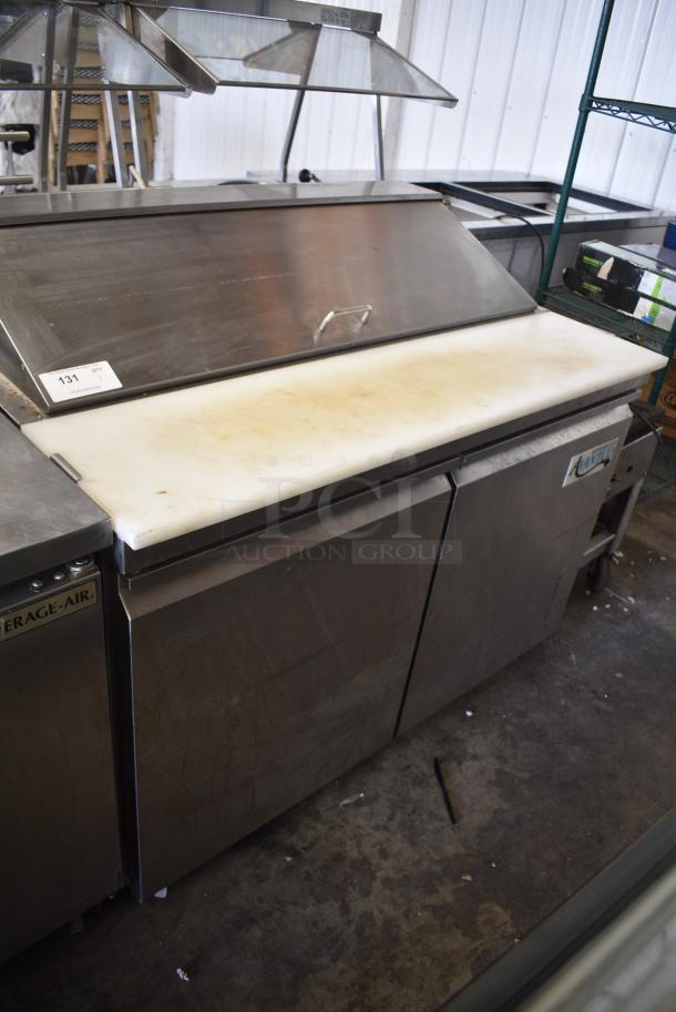 Avantco 178SSPT48HC Stainless Steel Commercial Sandwich Salad Prep Table Bain Marie Mega Top on Commercial Casters. 115 Volts, 1 Phase. Tested and Powers On But Does Not Get Cold - Image 1 of 8