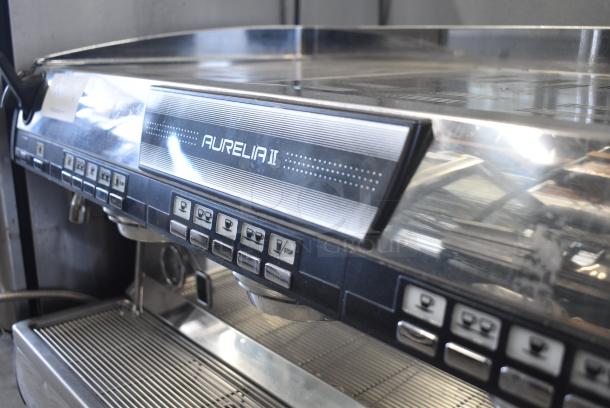 Nuova Simonelli Aurelia II Stainless Steel Commercial Countertop 3 Group Espresso Machine w/ 4 Portafilters and Steam Wand. 208 Volts, 1 Phase. - Image 3 of 9