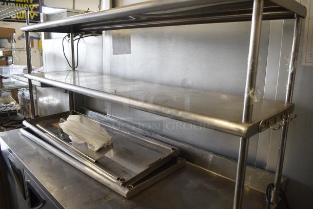 Turbo Air TWR-72SD-N Stainless Steel Commercial Prep Table w/ 2 Tier Over Shelf on Commercial Casters. 115 Volts, 1 Phase. Tested and Working! - Image 3 of 9