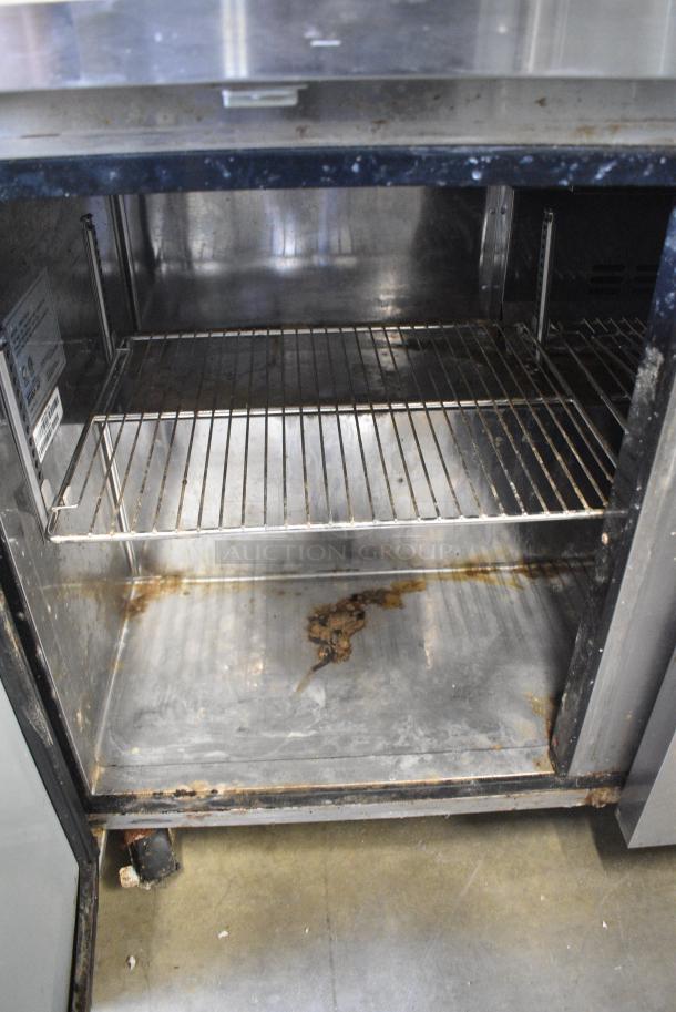 Turbo Air TWR-72SD-N Stainless Steel Commercial Prep Table w/ 2 Tier Over Shelf on Commercial Casters. 115 Volts, 1 Phase. Tested and Working! - Image 5 of 9