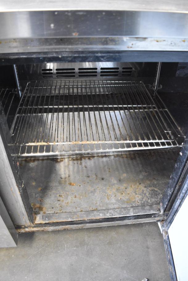 Turbo Air TWR-72SD-N Stainless Steel Commercial Prep Table w/ 2 Tier Over Shelf on Commercial Casters. 115 Volts, 1 Phase. Tested and Working! - Image 6 of 9