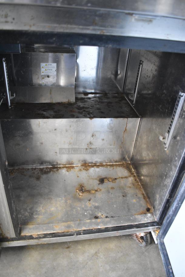 Turbo Air TWR-72SD-N Stainless Steel Commercial Prep Table w/ 2 Tier Over Shelf on Commercial Casters. 115 Volts, 1 Phase. Tested and Working! - Image 7 of 9