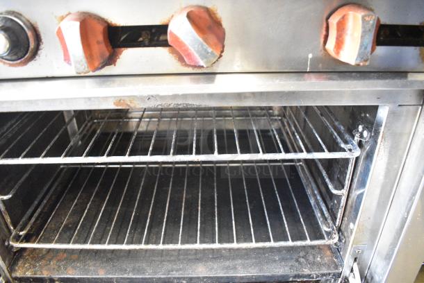 Sierra SR-6-36 Stainless Steel Commercial Natural Gas Powered 6 Burner Range w/ Oven, Back Splash and Over Shelf. - Image 7 of 12