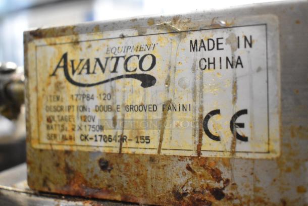 2017 Avantco 177P84 Stainless Steel Commercial Countertop Double Panini Press. 120 Volts, 1 Phase. Tested and Working! - Image 5 of 6