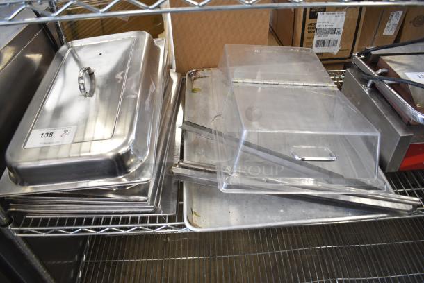 7 Various Items Including Metal Chafing Dish Lids and Metal Baking Pan. 7 Times Your Bid! - Image 1 of 5