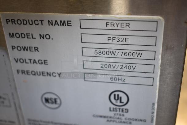 Globe PF32E Stainless Steel Commercial Countertop Electric Powered 2 Bay Fryer w/ 2 Metal Fry Baskets. 208/240 Volts, 1 Phase. - Image 5 of 6