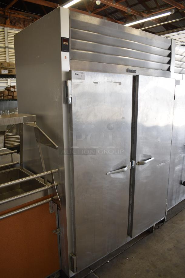 Traulsen G20010 Stainless Steel Commercial 2 Door Reach In Cooler w/ Poly Coated Racks on Commercial Casters. 115 Volts, 1 Phase. Tested and Powers On But Does Not Get Cold - Image 2 of 8