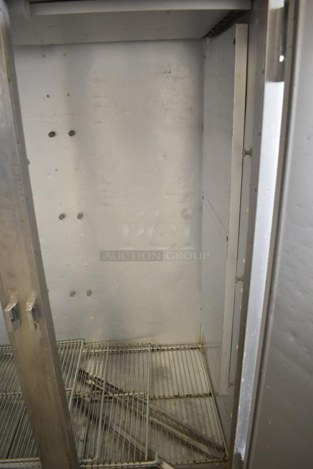 Traulsen G20010 Stainless Steel Commercial 2 Door Reach In Cooler w/ Poly Coated Racks on Commercial Casters. 115 Volts, 1 Phase. Tested and Powers On But Does Not Get Cold - Image 5 of 8