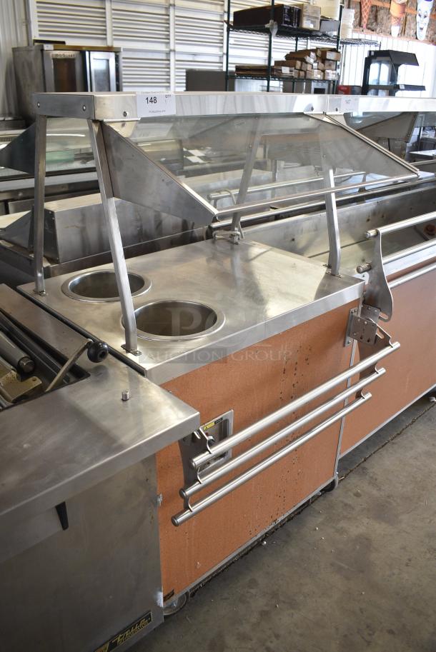 Duke 936-FL-2 M Stainless Steel Commercial 2 Well Steam Table Buffet Station w/ Sneeze Guard on Commercial Casters. 115 Volts, 1 Phase. Tested and Working! - Image 2 of 6