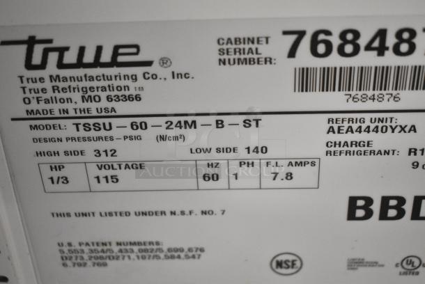 True TSSU-60-24M-B-ST Stainless Steel Commercial Prep Table on Commercial Casters. 115 Volts, 1 Phase. Tested and Working! - Image 6 of 7