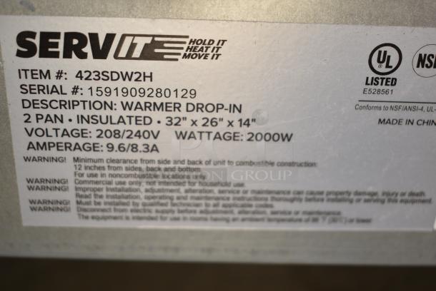 BRAND NEW SCRATCH AND DENT! ServIt 423SDW2H SDW-2H Two Pan Full Size Insulated Drop-In Hot Food Well. 208/240 Volts, 1 Phase. - Image 7 of 8
