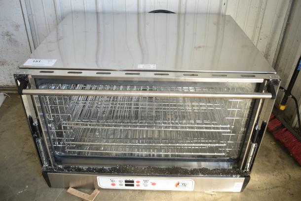 BRAND NEW SCRATCH AND DENT! Cooking Performance Group CPG COF-D4-M Electric Digital Countertop 4 Tray Full Size Convection Oven with Moisture Injection. 208/240 Volts, 1 Phase. See Pictures for Broken Outer Glass Pane. - Image 1 of 7