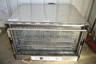 BRAND NEW SCRATCH AND DENT! Cooking Performance Group CPG COF-D4-M Electric Digital Countertop 4 Tray Full Size Convection Oven with Moisture Injection. 208/240 Volts, 1 Phase. See Pictures for Broken Outer Glass Pane.