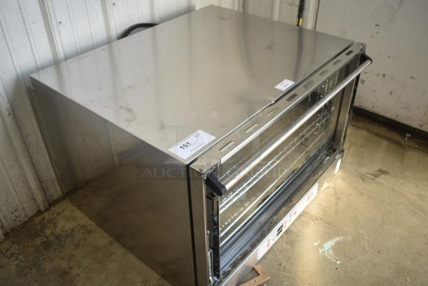 BRAND NEW SCRATCH AND DENT! Cooking Performance Group CPG COF-D4-M Electric Digital Countertop 4 Tray Full Size Convection Oven with Moisture Injection. 208/240 Volts, 1 Phase. See Pictures for Broken Outer Glass Pane. - Image 2 of 7
